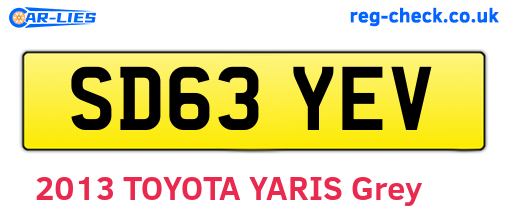 SD63YEV are the vehicle registration plates.