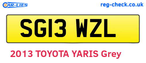 SG13WZL are the vehicle registration plates.