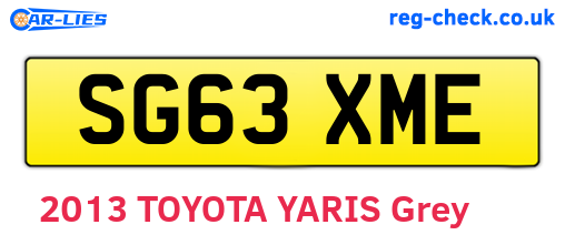 SG63XME are the vehicle registration plates.