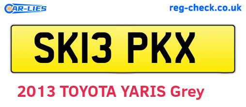 SK13PKX are the vehicle registration plates.