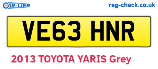 VE63HNR are the vehicle registration plates.