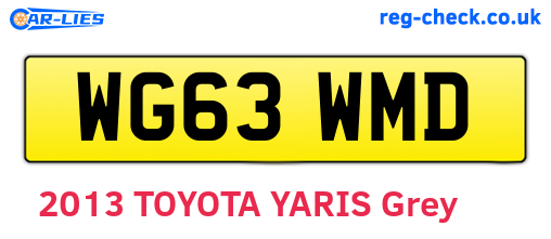 WG63WMD are the vehicle registration plates.