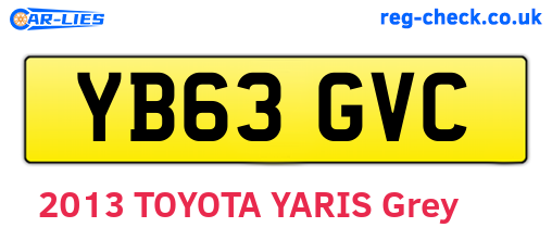 YB63GVC are the vehicle registration plates.