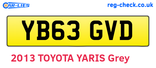 YB63GVD are the vehicle registration plates.