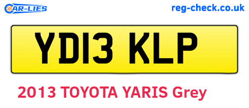 YD13KLP are the vehicle registration plates.
