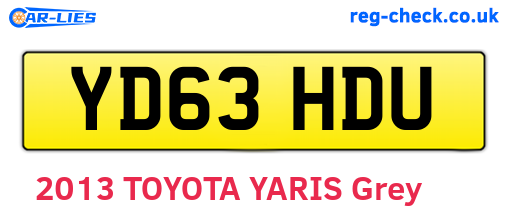 YD63HDU are the vehicle registration plates.