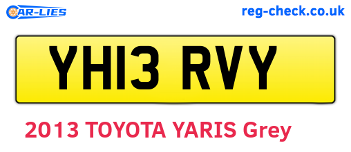 YH13RVY are the vehicle registration plates.
