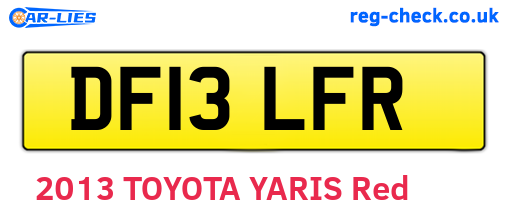 DF13LFR are the vehicle registration plates.