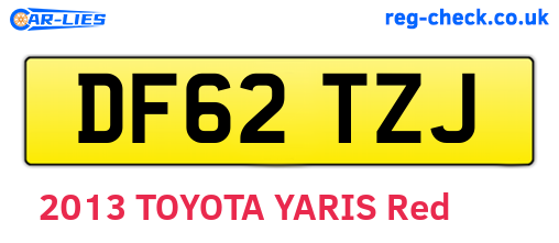 DF62TZJ are the vehicle registration plates.