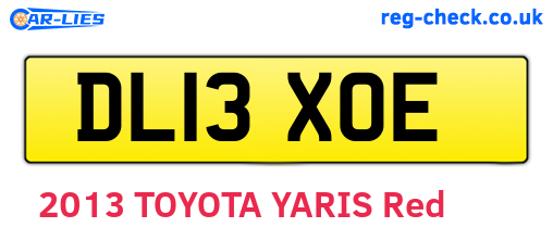 DL13XOE are the vehicle registration plates.