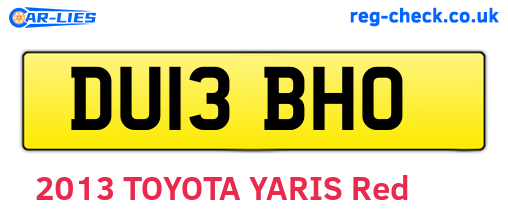 DU13BHO are the vehicle registration plates.