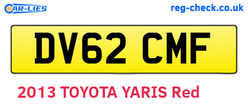 DV62CMF are the vehicle registration plates.