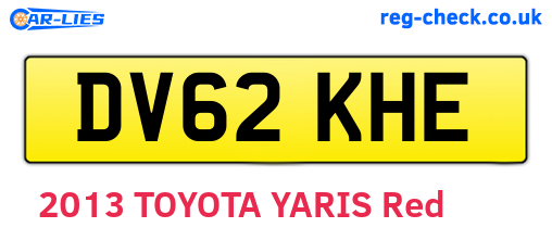 DV62KHE are the vehicle registration plates.