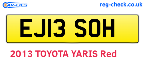 EJ13SOH are the vehicle registration plates.