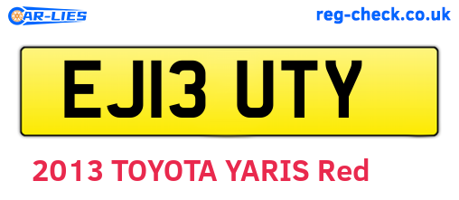 EJ13UTY are the vehicle registration plates.