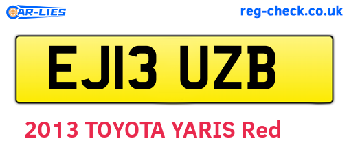 EJ13UZB are the vehicle registration plates.