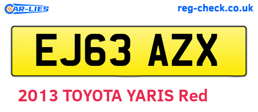 EJ63AZX are the vehicle registration plates.