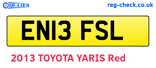 EN13FSL are the vehicle registration plates.
