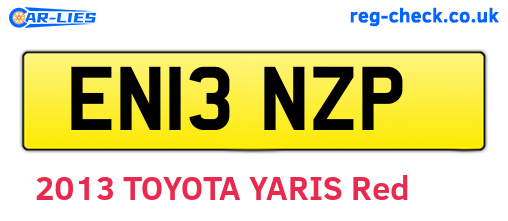 EN13NZP are the vehicle registration plates.