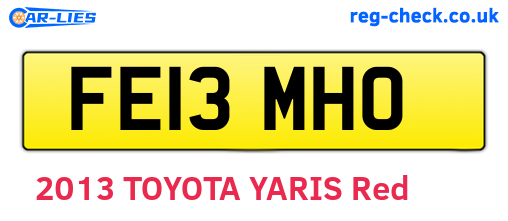 FE13MHO are the vehicle registration plates.