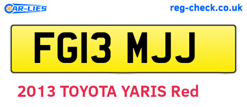 FG13MJJ are the vehicle registration plates.