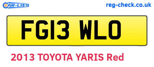 FG13WLO are the vehicle registration plates.