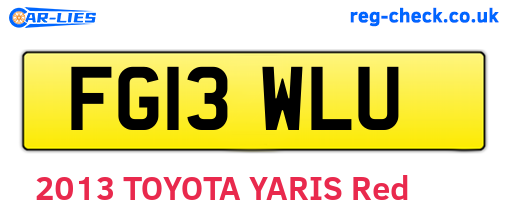 FG13WLU are the vehicle registration plates.