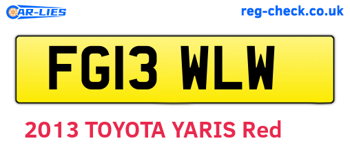 FG13WLW are the vehicle registration plates.
