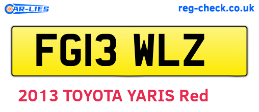 FG13WLZ are the vehicle registration plates.