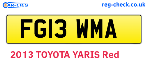 FG13WMA are the vehicle registration plates.