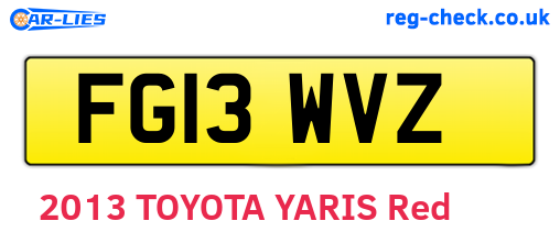 FG13WVZ are the vehicle registration plates.