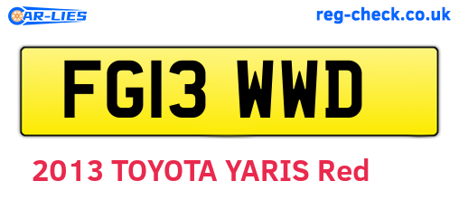 FG13WWD are the vehicle registration plates.