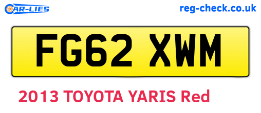 FG62XWM are the vehicle registration plates.