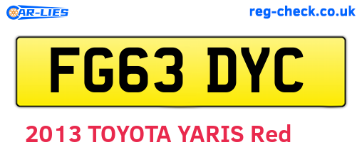 FG63DYC are the vehicle registration plates.