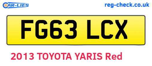 FG63LCX are the vehicle registration plates.