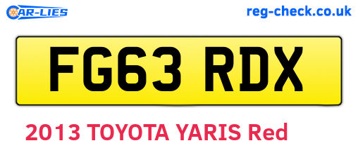 FG63RDX are the vehicle registration plates.