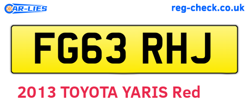FG63RHJ are the vehicle registration plates.
