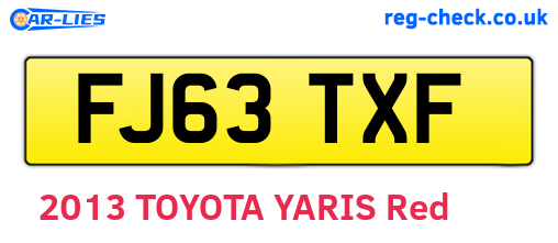 FJ63TXF are the vehicle registration plates.