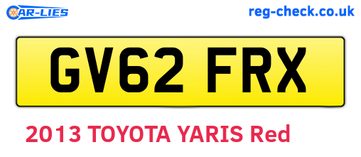 GV62FRX are the vehicle registration plates.