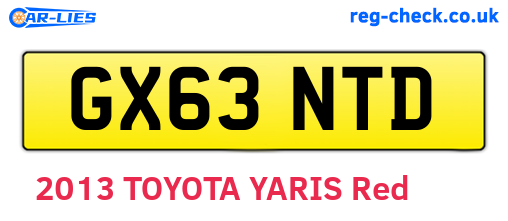 GX63NTD are the vehicle registration plates.