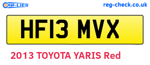 HF13MVX are the vehicle registration plates.