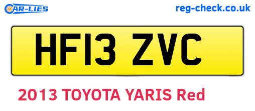 HF13ZVC are the vehicle registration plates.