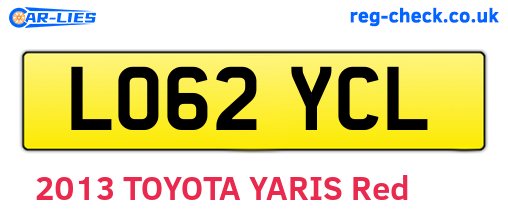 LO62YCL are the vehicle registration plates.