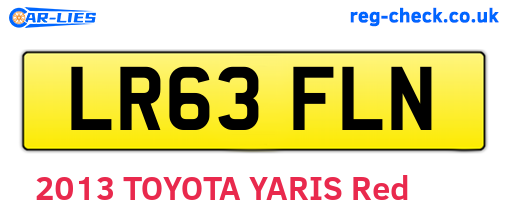 LR63FLN are the vehicle registration plates.