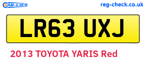 LR63UXJ are the vehicle registration plates.