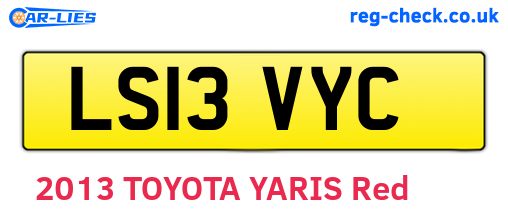 LS13VYC are the vehicle registration plates.