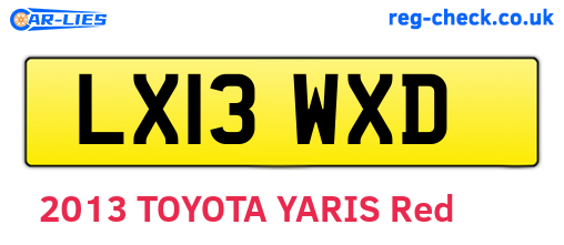 LX13WXD are the vehicle registration plates.