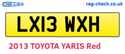 LX13WXH are the vehicle registration plates.