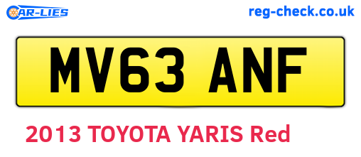 MV63ANF are the vehicle registration plates.