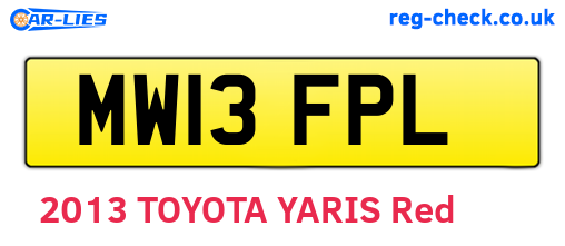 MW13FPL are the vehicle registration plates.